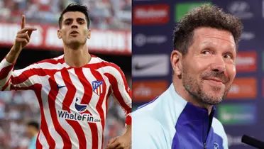 Simeone y Álvaro Morata. (Foto: collage)