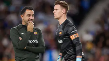 Ter Stegen y Xavi Hernández del FC Barcelona