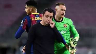 Xavi Hernández, Ronald Araújo y Ter Stegen, del FC Barcelona