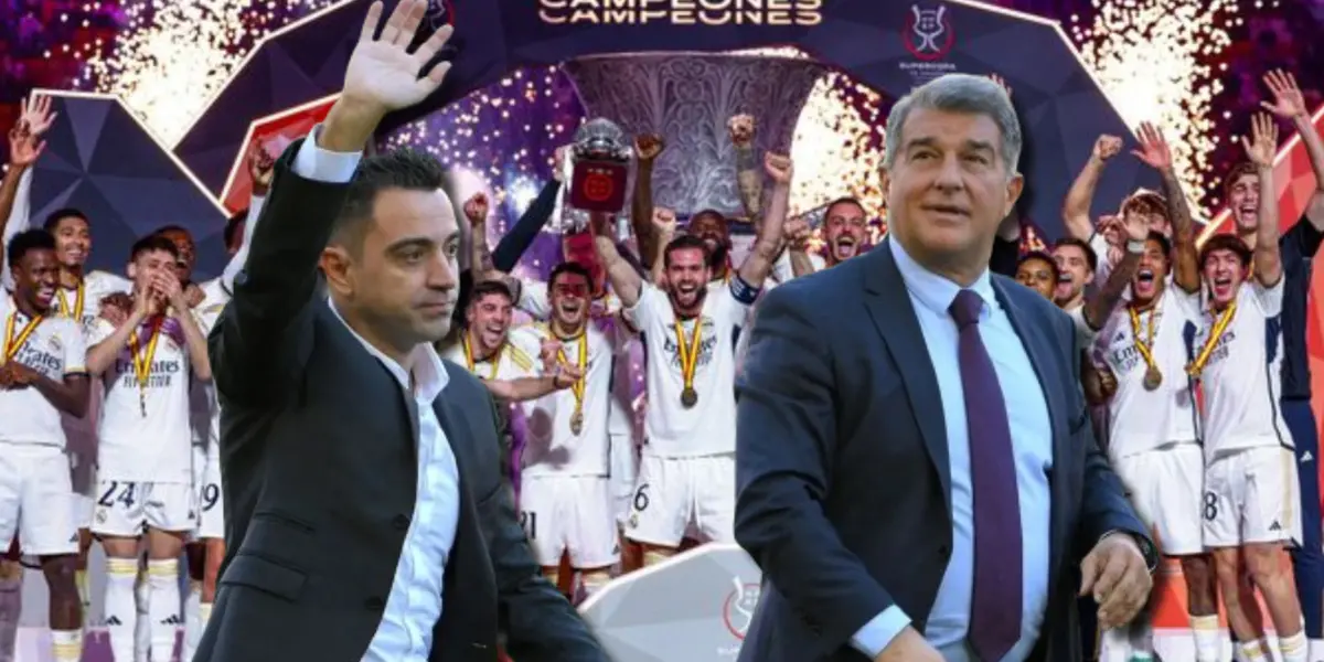 Xavi Hernández y Joan Laporta, del FC Barcelona